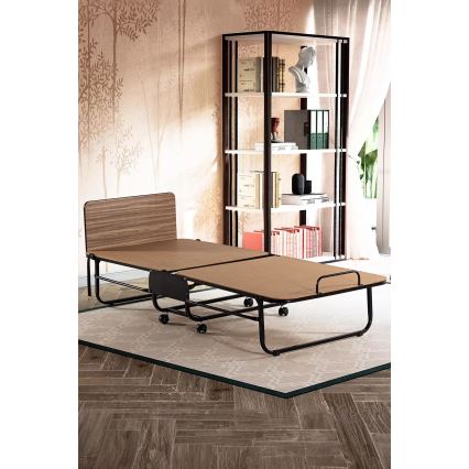 Kokkupandav metallist üheinimesevoodi HERON koos madratsiga, 80 x 190 cm, valge, kandevõime kuni 120 kg