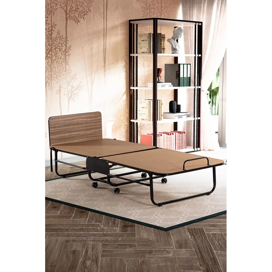 Kokkupandav metallist üheinimesevoodi HERON koos madratsiga, 80 x 190 cm, valge, kandevõime kuni 120 kg