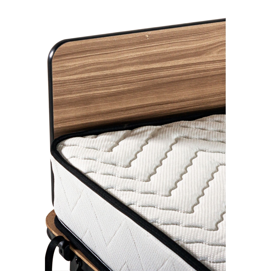 Kokkupandav metallist üheinimesevoodi HERON koos madratsiga, 80 x 190 cm, valge, kandevõime kuni 120 kg