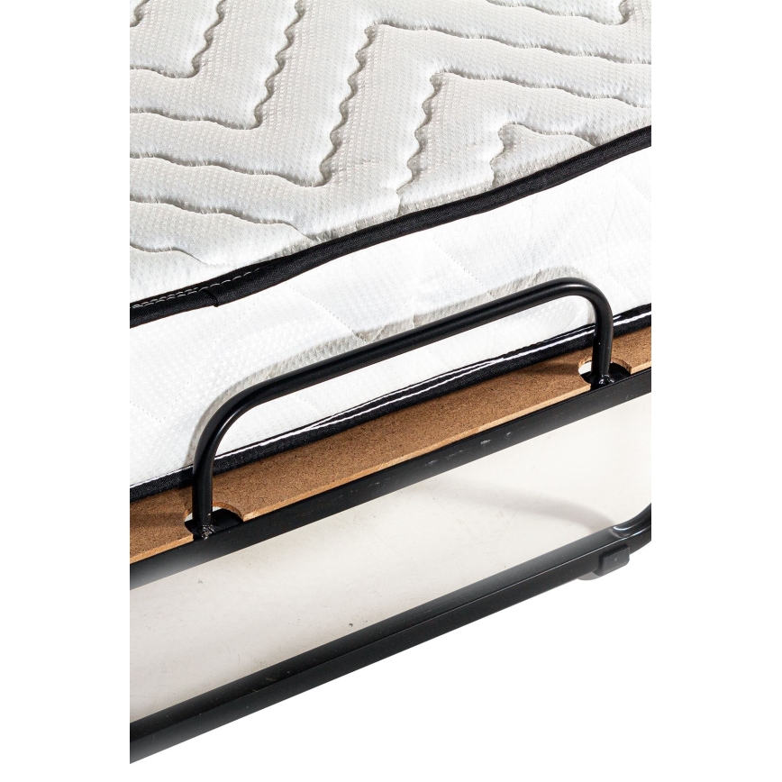 Kokkupandav metallist üheinimesevoodi HERON koos madratsiga, 80 x 190 cm, valge, kandevõime kuni 120 kg