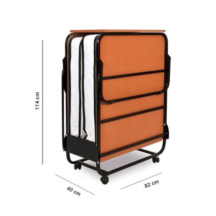 Kokkupandav metallist üheinimesevoodi HERON koos madratsiga, 80 x 190 cm, valge, kandevõime kuni 120 kg