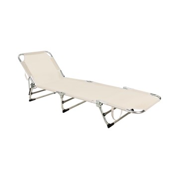 Kokkupandav reguleeritav lamamistool SUNO 56x190 cm kreemjas