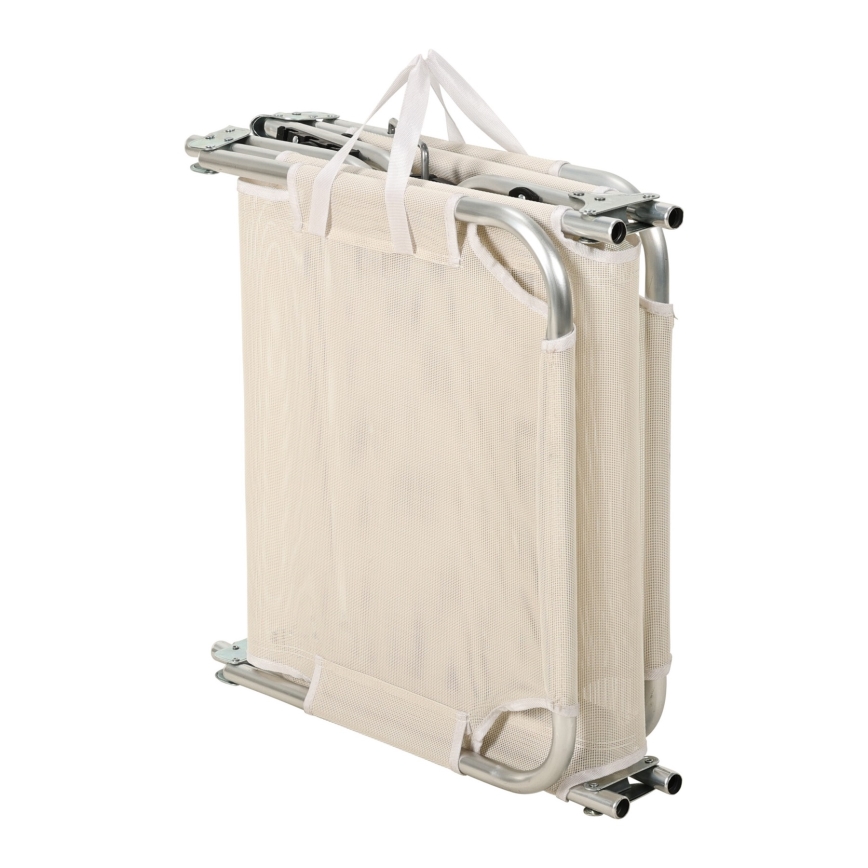 Kokkupandav reguleeritav lamamistool SUNO 56x190 cm kreemjas