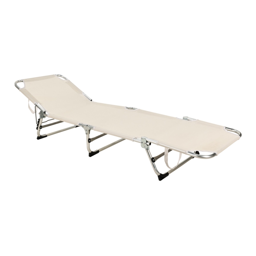 Kokkupandav reguleeritav lamamistool SUNO 56x190 cm kreemjas