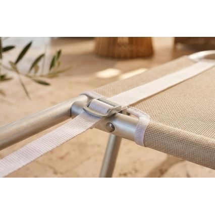 Kokkupandav reguleeritav lamamistool SUNO 56x190 cm kreemjas
