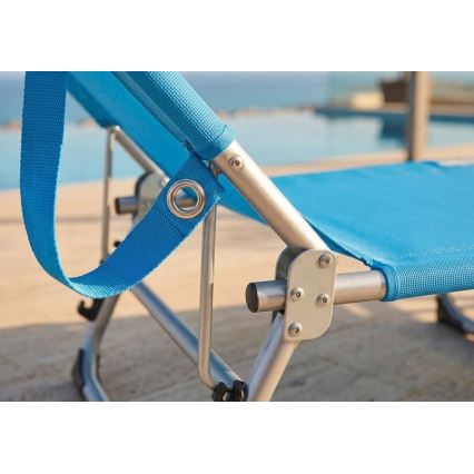 Kokkupandav reguleeritav lamamistool SUNO 56x190 cm sinine