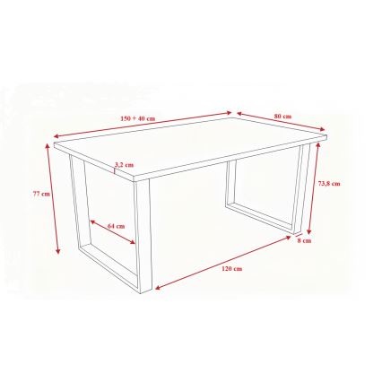 Kokkupandav söögilaud COLIN tamm