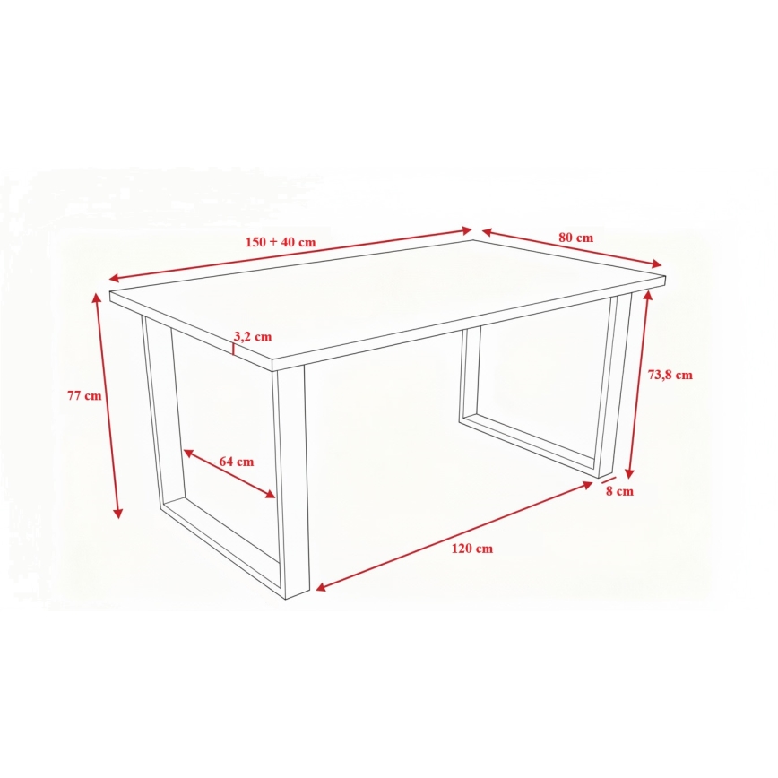 Kokkupandav söögilaud COLIN tamm