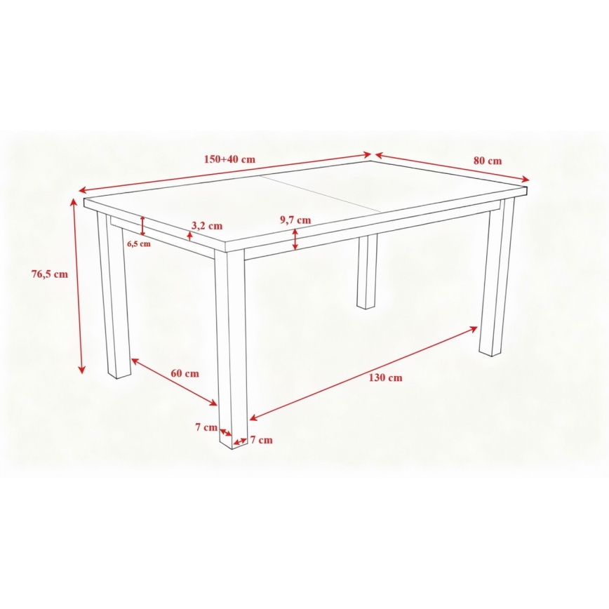 Kokkupandav söögilaud LIAM tamm