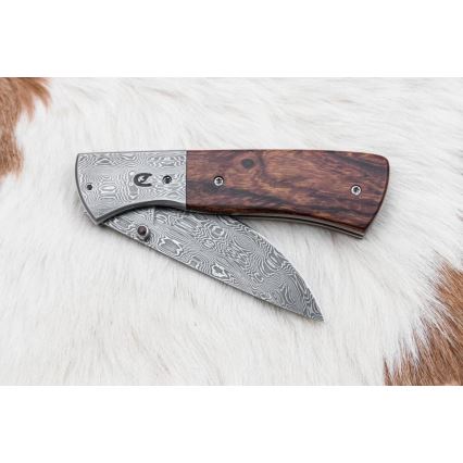 Kokkuvolditav Damaskuse nuga 8 cm raudpuu