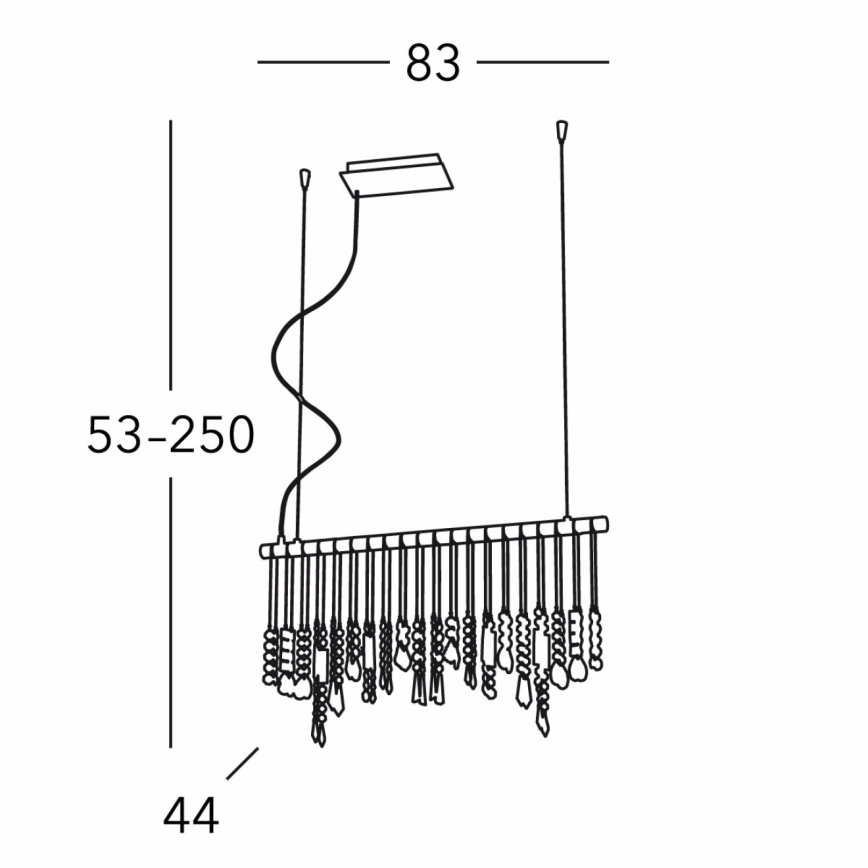 Kolarz 104.85.5 - Kristall-lühter STRETTA 5xG9/40W/230V läikiv kroom