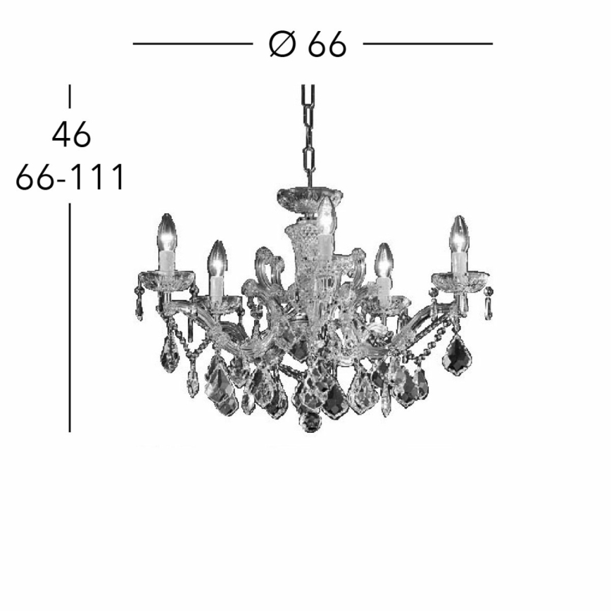 Kolarz 3149.85.3.KoT - Kristall-lühter MARIA LOUISE 5xE14/40W/230V 24K kuldne