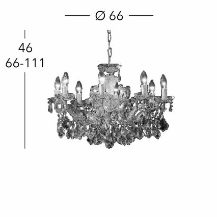 Kolarz 3149.88.3.KoT - Kristall-lühter MARIA LOUISE 8xE14/40W/230V 24K kuldne