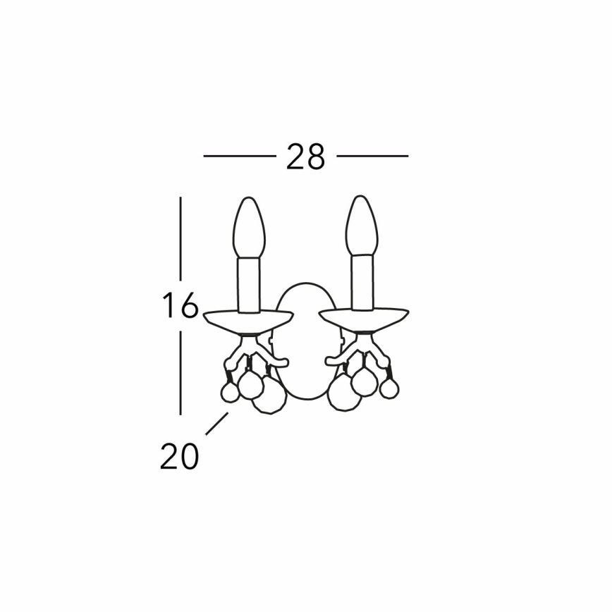 Kolarz 3234.62.3.KoT - Kristallist seinavalgusti CARMEN 2xE14/60W/230V 24K kuld