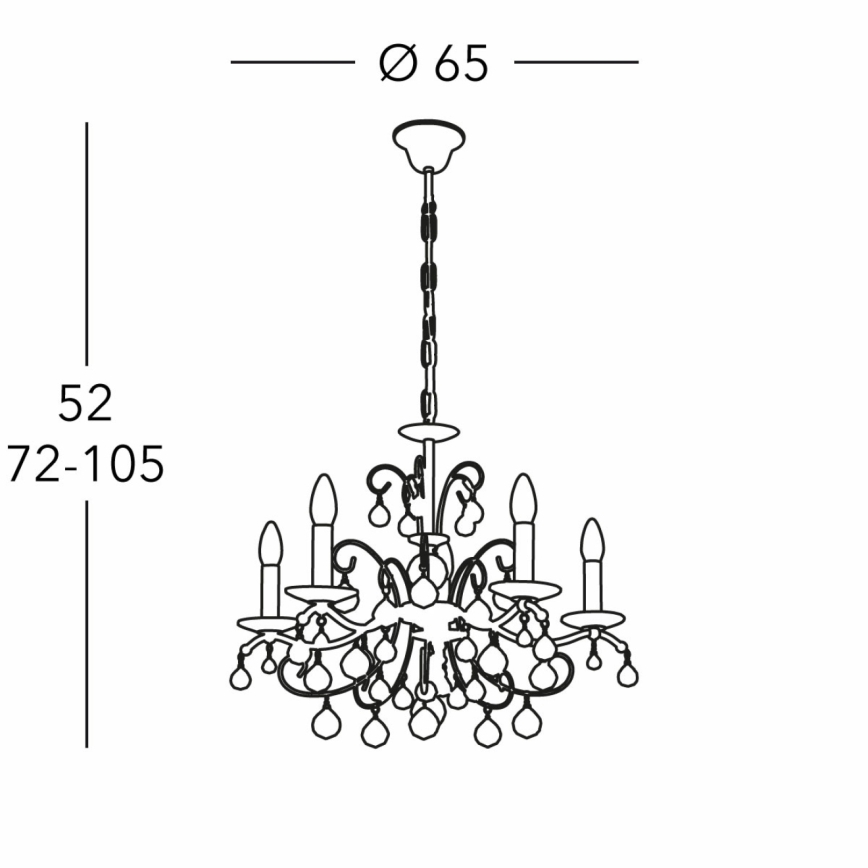 Kolarz 3234.85.3.KoT - Kristall-lühter CARMEN 5xE14/60W/230V 24K kuldne