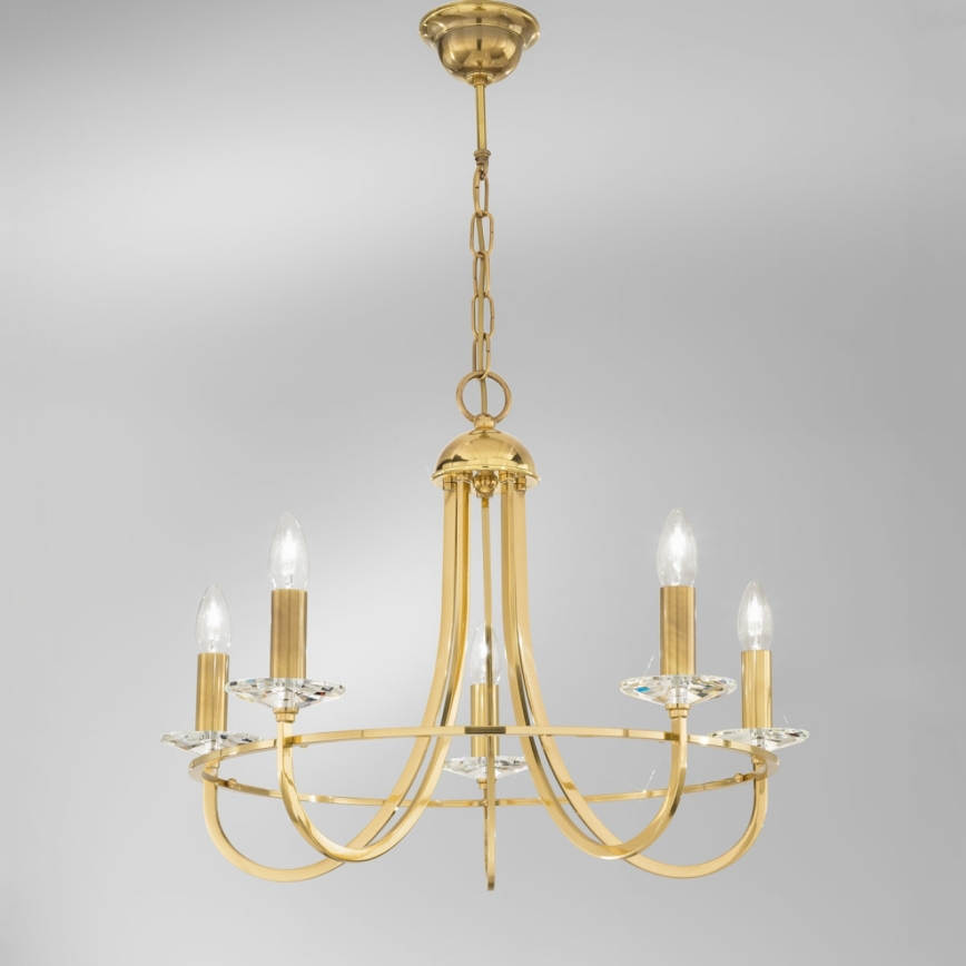 Kolarz 330.85.8C - Kristall-lühter IMPERIAL 5xE14/60W/230V kuldne