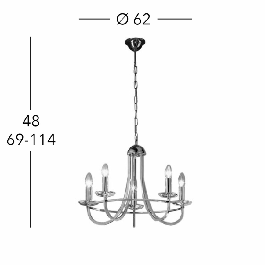 Kolarz 330.85.8C - Kristall-lühter IMPERIAL 5xE14/60W/230V kuldne