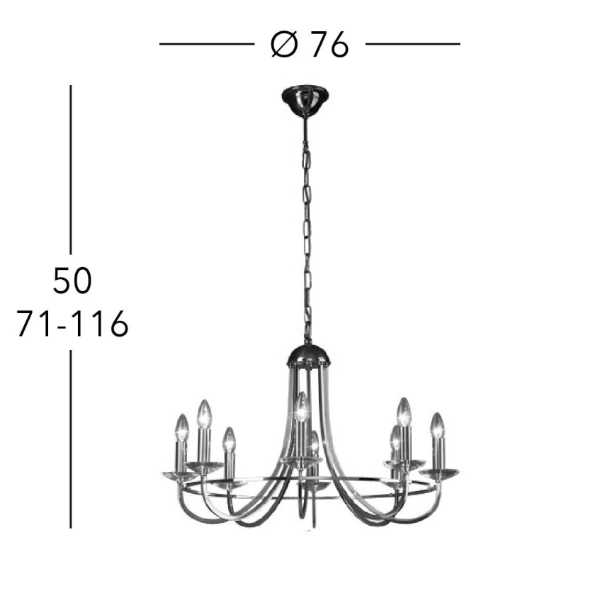 Kolarz 330.88.8C - Kristall-lühter IMPERIAL 8xE14/60W/230V kuldne
