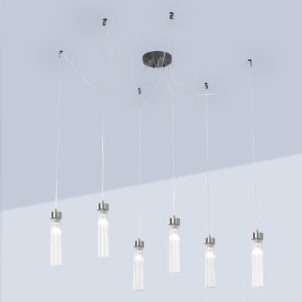 Kolarz 6009.30660 - Lühter RAGGIO 6xE14/25W/230V ämblik matt kroom
