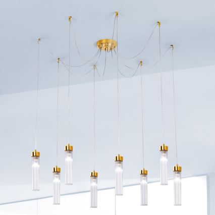 Kolarz 6009.30830 - Lühter RAGGIO 8xE14/25W/230V ämblik 24K kuldne