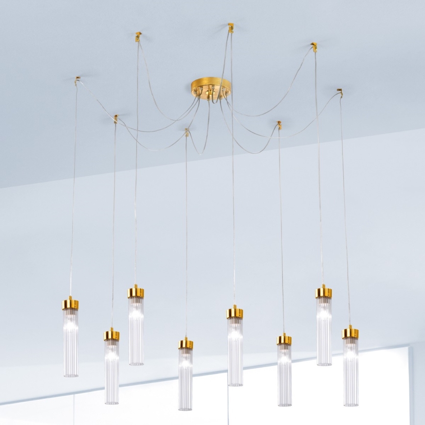 Kolarz 6009.30830 - Lühter RAGGIO 8xE14/25W/230V ämblik 24K kuldne