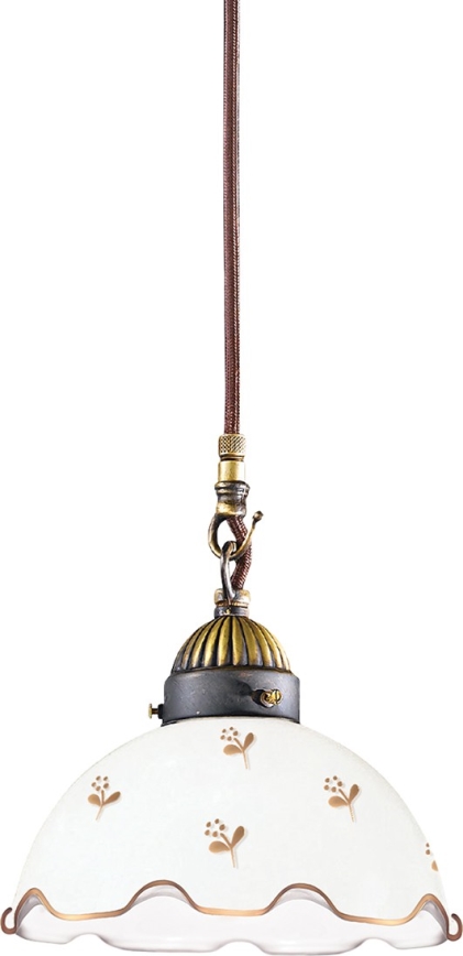 Kolarz 731.30.160 - Ripplamp kaablil NONNA 1xE27/75W/230V, läbimõõt 20 cm, lillemustriga, roosakuldne