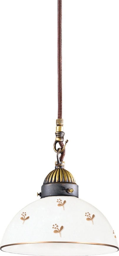 Kolarz 731.30.170 - NONNA ripplühter kaablil, 1xE27/75W/230V, läbimõõt 20 cm, lillemustriga, roosakuldne