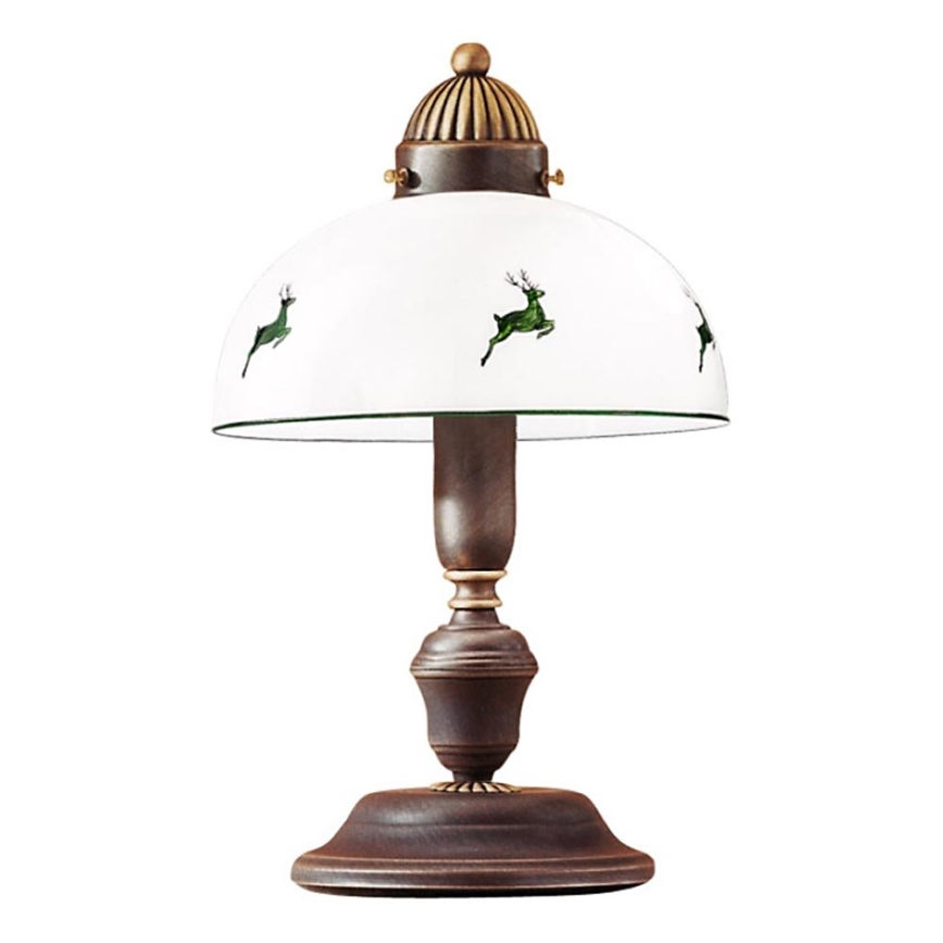 Kolarz 731.73.100 - Laualamp NONNA 1xE27/75W/230V pruun/hirv roheline
