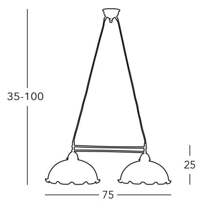 Kolarz 731.82.26 - Lühter NONNA 2xE27/75W/230V roheline