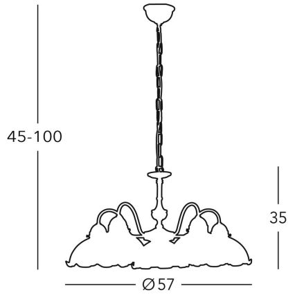 Kolarz 731.85.53 - Lühter NONNA 5xE27/75W/230V