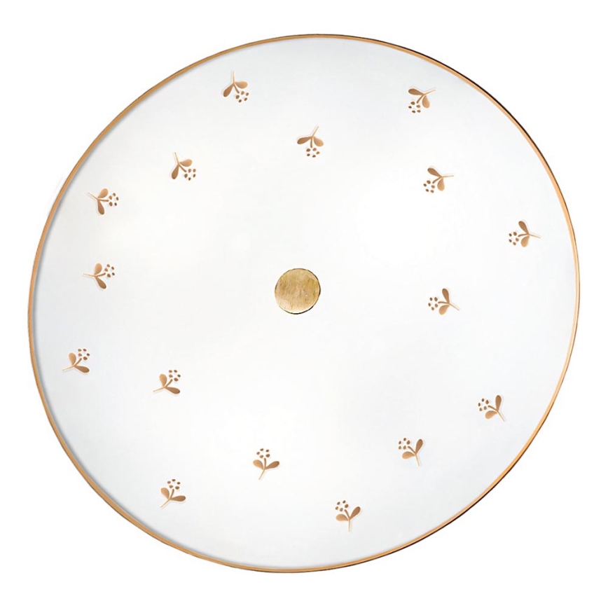 Kolarz 731.U13.4.160 - Seinavalgusti NONNA 3xE27/60W/230V läbimõõt 42 cm lillemotiiv, roosakuldne