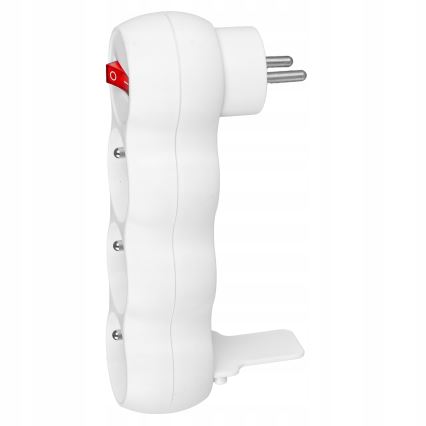 Kolme pistikupesaga voolujaotur lülitiga