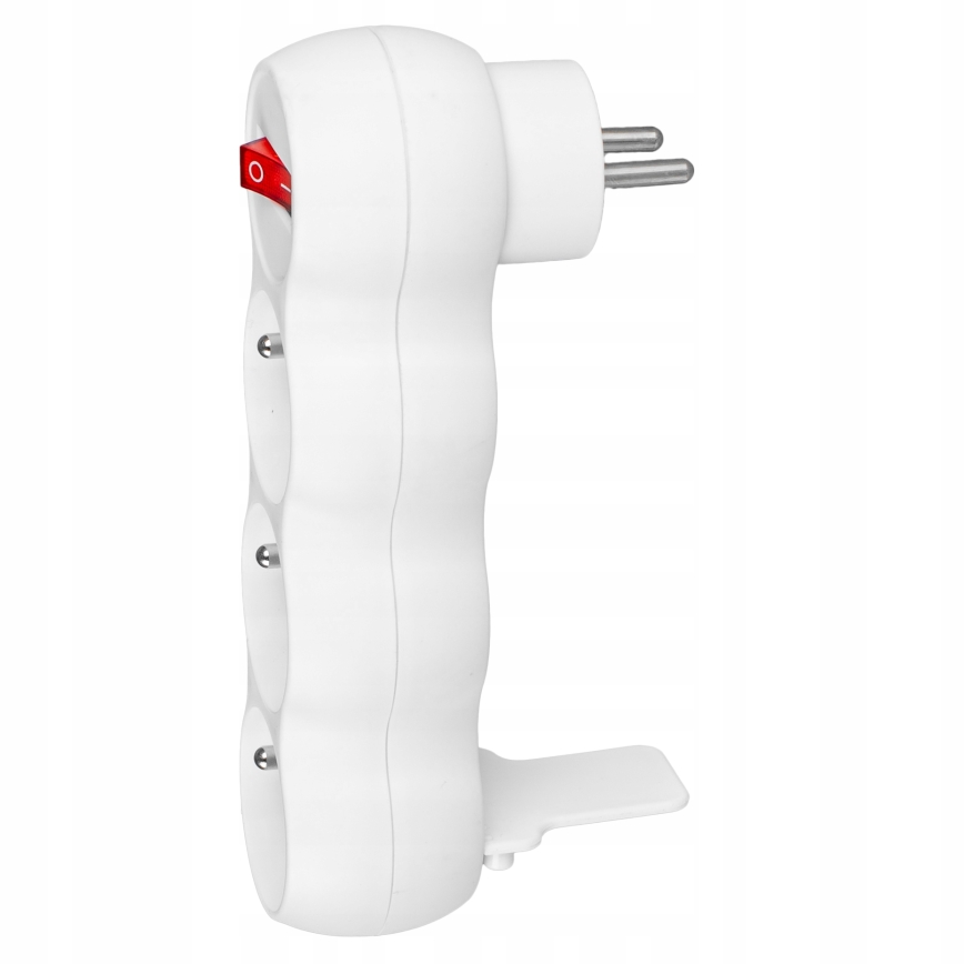 Kolme pistikupesaga voolujaotur lülitiga