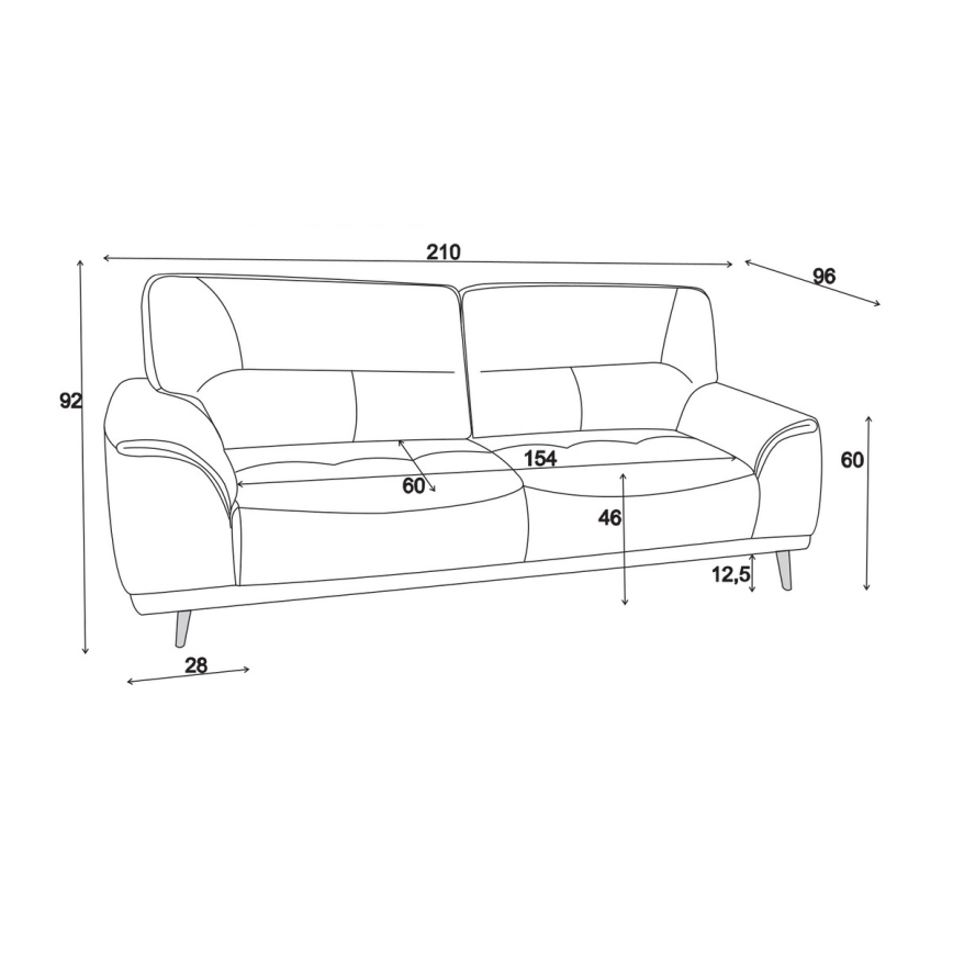 Kolmekohaline diivan LIVORNO must