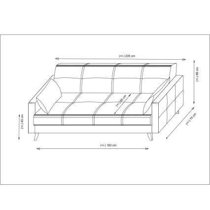 Kolmekohaline diivanvoodi KORFU tumehall