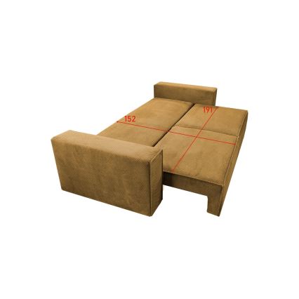 Kolmekohaline lahtikäiv diivan hoiuruumiga RONDA oranž