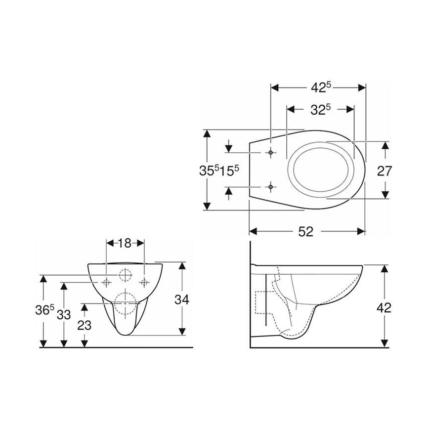 Kolo K93101000 - Seinapealne WC Rimfree Rekord keraamiline/valge