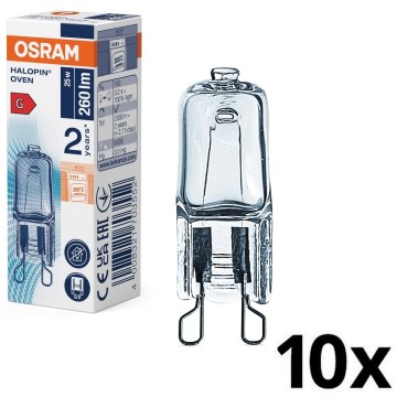 Komplekt 10x ahjupirne HALOPIN G9/25W/230V 2700K - Osram