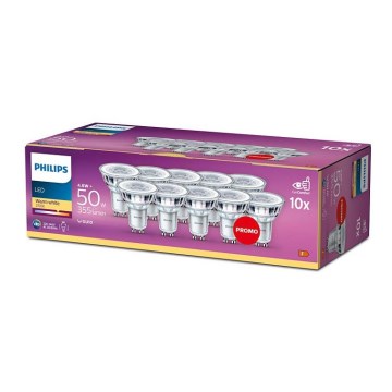 KOMPLEKT 10x LED Pirn Philips GU10/4,6W/230V 2700K