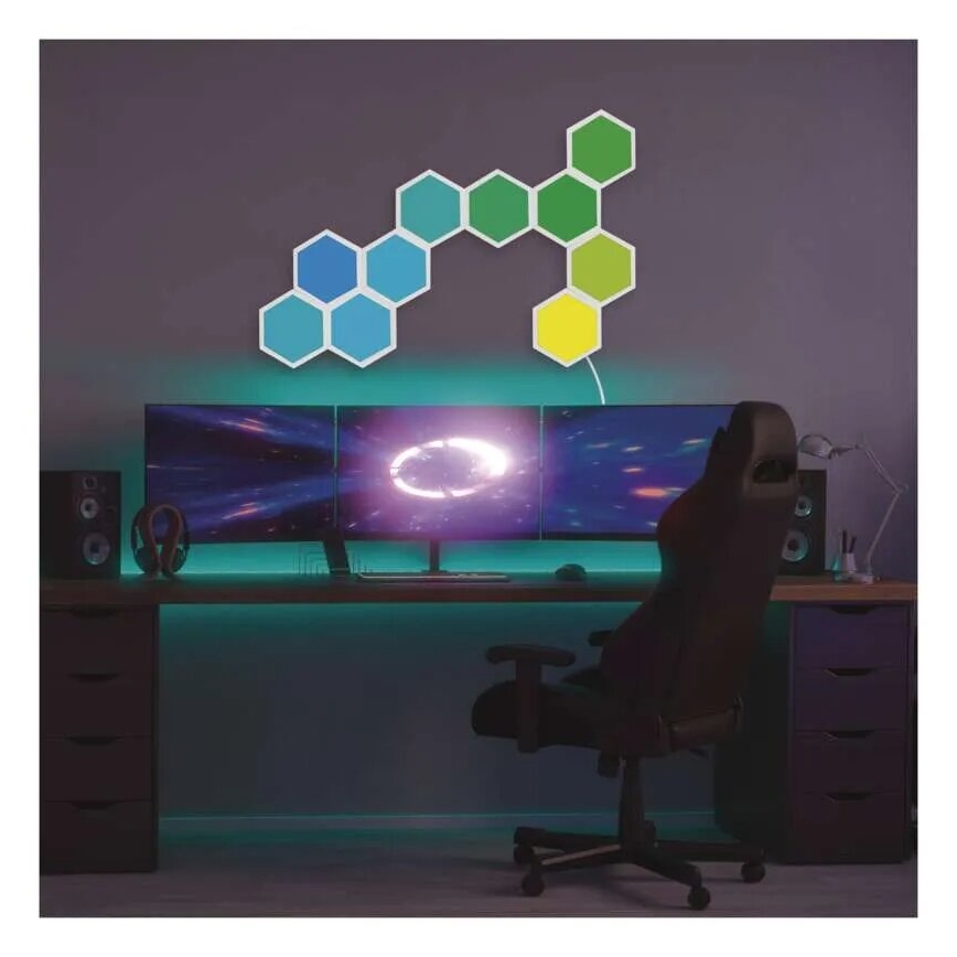 KOMPLEKT 10x RGBIC Hämardatav valguspaneel LED/1,9W/230V Wi-Fi Tuya