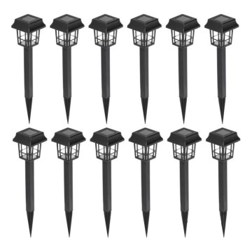 KOMPLEKT 12x LED Päikesepaneeliga valgusti LED/0,06W/1,2V 6500K IP44