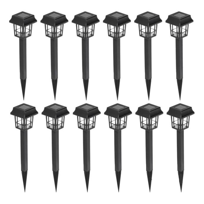 KOMPLEKT 12x LED Päikesepaneeliga valgusti LED/0,06W/1,2V 6500K IP44