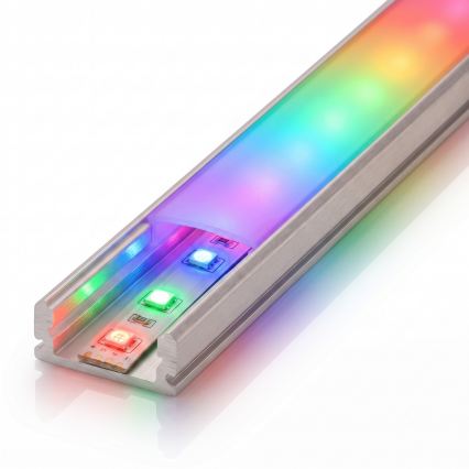 Komplekt 1x hämardatav LED RGBW-riba DIGITAL LED/9,6W/230V 3 m + 3x süvistatav profiil 1 m hõbedane/valge + kaugjuhtimispult