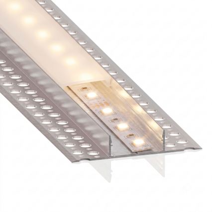 Komplekt 1x LED-riba liikumisanduriga FLEX LED/3,6W/4xAA 2 m + 2x süvistatav profiil 1 m hõbedane/valge