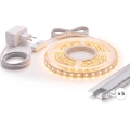 KOMPLEKT 1x LED-valgusriba MYLIVING LIGHTSTRIP LED/22W/230V 5 m + 5x 1 m sisseehitatavat profiili, hõbe/valge