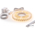 Komplekt 1× LED-riba MYLIVING LIGHTSTRIP (LED/22 W, 230 V), 5 m + 5× sisseehitatavat profiili 1 m, hõbedane/valge