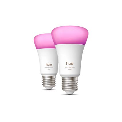 KOMPLEKT 2x hämardatav LED-pirn Philips Hue WHITE AND COLOR AMBIANCE E27/8,1W/230V 1000-20000K
