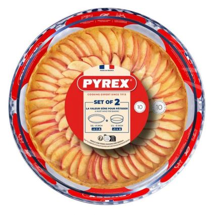 Komplekt: 2 PYREX koogivormi, läbimõõt 26/28 cm