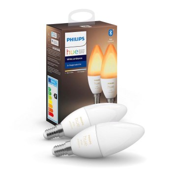 KOMPLEKT 2 x LED Hämardatav pirn Philips Hue WHITE AMBIANCE B39 E14/4W/230V 2200K-6500K