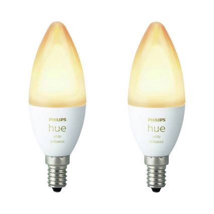 KOMPLEKT 2 x LED Hämardatav pirn Philips Hue WHITE AMBIANCE B39 E14/4W/230V 2200K-6500K